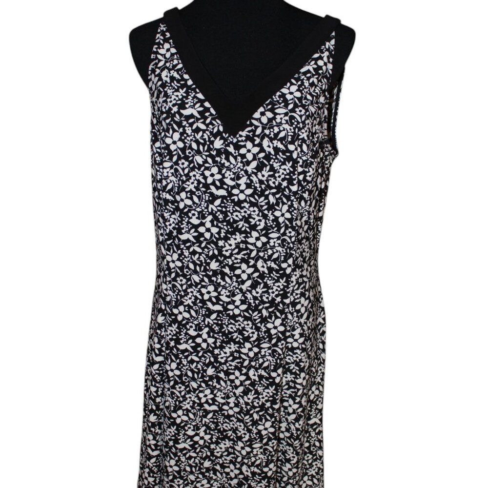 Chaps Floral Fit & Flare Floral Dress Size L Pre-Loved